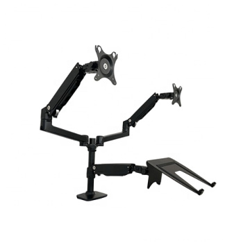 Support de bras de bureau extensible en gros pour deux moniteurs LED LCD